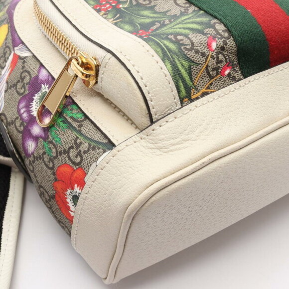 Gucci Ophidia GG Supreme Sherry Backpack Beige White Multicolor - Picture 9 of 10